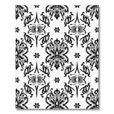 Elegant Black White Damask Floral Black and White Area Rug