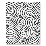 Abstract Area Black and White Wavy Zebra Stripe Black White Area Rug