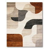 Modern Abstract Geometric Neutral Area Rug