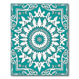 Ornate Teal Mandala Persian Area Rug
