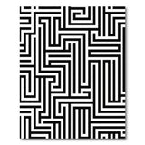 Geometric Modern Black White Maze Geometric Area Rug