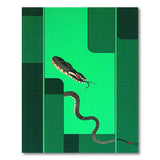 Vibrant Green Viper Geometric Area Rug