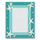 Teal Starfish Coastal Beach Area Rug