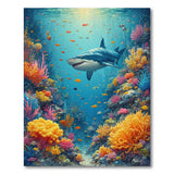 Shark Coral Reef Underwater Area Rug