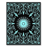 Ornate Teal Sunburst Area Rug
