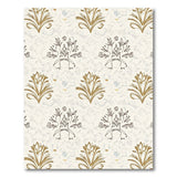 Elegant Gold Floral Ivory Area Rug