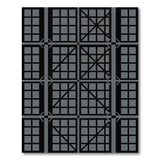 Geometric Grey Grid Area Rug