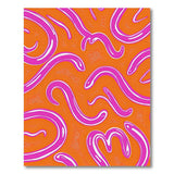 Vibrant Orange Pink Swirl Abstract Area Rug