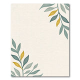 Serene Teal Leaf Border Beige Area Rug