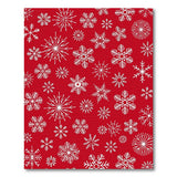 Festive Red Snowflake Pattern Area Rug