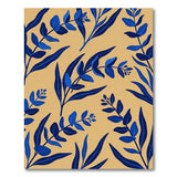 Navy Blue Eucalyptus Leaf Area Rug