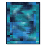 Geometric Modern Blue and Teal Teal Blue Geometric Abstract Area Rug
