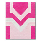 Pink Geometric Modern Vibrant Pink Geometric Shag Area Rug
