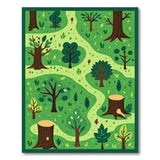 Whimsical Green Forest Path Kids Area Rug