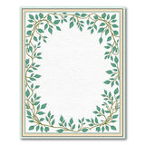 Green Ornate Green Leaf Vine Border Area Rug