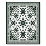 Ornate Green Floral Persian Medallion Rug
