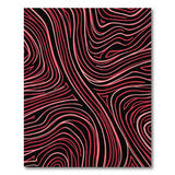 Red Wave Abstract Area Rug
