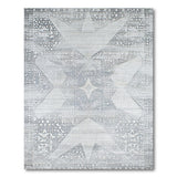 Distressed Grey Star Geometric Area Rug