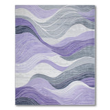 Abstract Area Purple Grey Wavy Abstract Area Rug