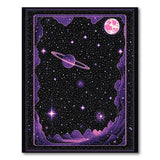 Purple Cosmic Galaxy Pixel Art Area Rug