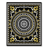 Black Gold Mandala Area Rug