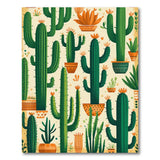 Vibrant Potted Cacti Desert Rug