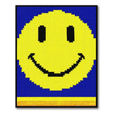 Yellow Smiley Face Pixel Art Rug