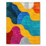 Vibrant Abstract Wave Multi-Color Area Rug