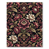 Luxurious Red Peony Floral Vintage Area Rug