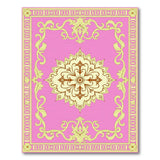 Pink Mandala Persian Area Rug with Gold Borders
