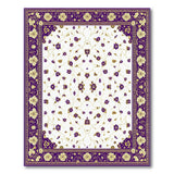 Purple Persian Floral Rug with Gold Accents