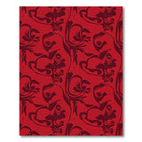 Red Swirling Floral Damask Area Rug
