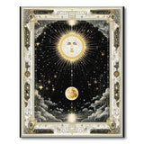 Golden Sun Face Moon Celestial Rug