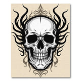 Flaming Skull Tribal Area Rug