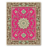 Ornate Pink Persian Floral Medallion Rug