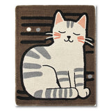 Cute Sleeping Tabby Cat Tufted Rug