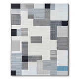 Textured Grey Geometric Area Rug