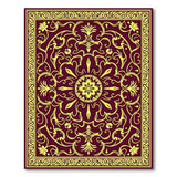 Ornate Maroon Gold Traditional Persian Area Rug