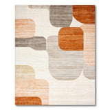 Warm Neutral Abstract Shapes Area Rug