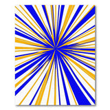 Radiant Blue Yellow Sunburst Area Rug
