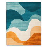 Blue and Teal Abstract Area Teal Blue Wave Abstract Area Rug