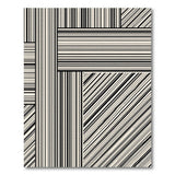 Bold Black White Geometric Stripe Block Rug