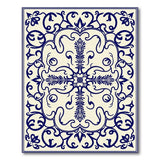 Traditional Persian Blue and Teal Navy Blue Floral Persian Area Rug