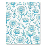 Delicate Blue Daisy Floral Area Rug
