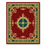 Regal Red Medallion Rug with Gold Baroque Border
