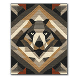 Geometric Wolf Head Area Rug