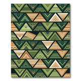 Green Geometric Tribal Triangle Area Rug