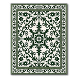 Floral Vintage Elegant Green Floral Vintage Area Rug