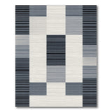 Modern Black White Geometric Block Area Rug
