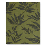 Olive Green Black Fern Leaf Area Rug